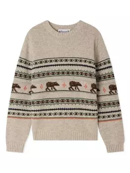 Bonpoint шерстяной джемпер вязки интарсия, нейтральный цвет