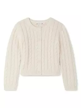 Bonpoint шерстяной кардиган Dallulah фактурной вязки, белый