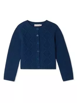 Bonpoint шерстяной кардиган Toscane фактурной вязки, синий
