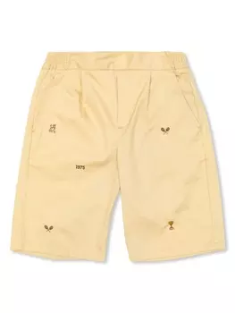 Bonpoint шорты с вышивкой, нейтральный цвет