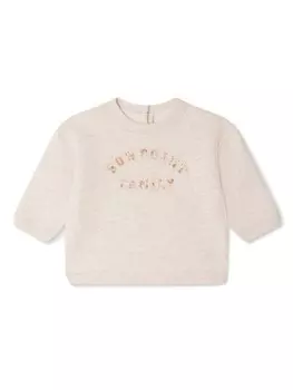 Bonpoint толстовка Dahlia с вышитым логотипом, нейтральный цвет