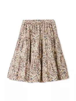 Bonpoint юбка Lise с цветочным принтом, нейтральный цвет