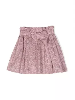 Bonpoint юбка с цветочным принтом, нейтральный цвет