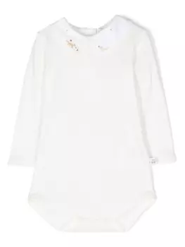 Bonpoint вышитый хлопковый комбинезон, белый