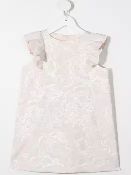 Bonpoint жаккардовое платье без рукавов с цветочным узором, нейтральный цвет