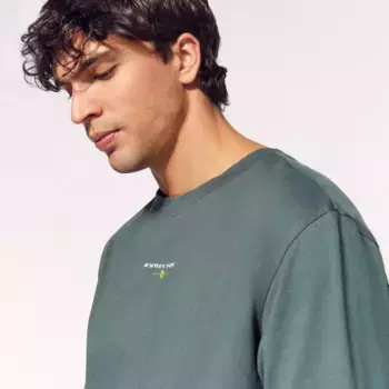 Boomerang Мужская спортивная повседневная футболка с коротким рукавом, темно-зеленый