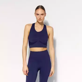 Boomerang Женский бесшовный топ для йоги, тёмно-синий