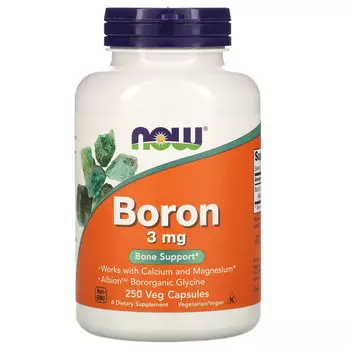 Бор NOW Foods 3 мг, 250 растительных капсул