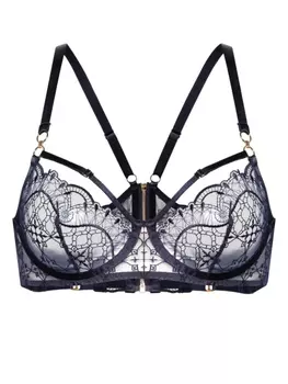 Bordelle бюстгальтер-балконет Mari с вышивкой, синий