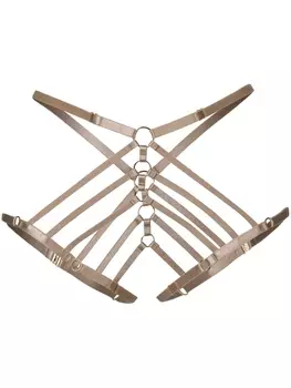 Bordelle трусы из ремешков 'Art Deco Ouvert', нейтральный цвет