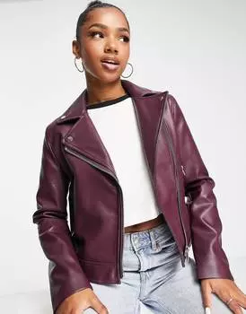 Бордовая байкерская куртка из искусственной кожи ASOS DESIGN Ultimate