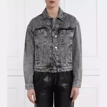 Бордовая джинсовая куртка классического кроя Guess, черный