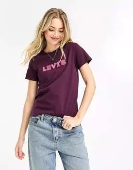 Бордовая футболка Levi's Perfect с логотипом
