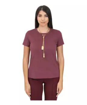 Бордовая футболка с колье Elisabetta Franchi, красный