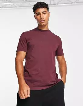 Бордовая футболка с круглым вырезом ASOS DESIGN