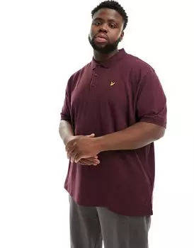 Бордовая рубашка-поло с короткими рукавами Lyle & Scott Plus