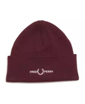 Бордовая шапка бини с графическим рисунком Fred Perry, фиолетовый