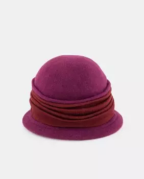 Бордовая шерстяная шапка со складками Seeberger, гранатовый