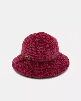 Бордовая шляпа из синели с кулиской Aranda, бордо