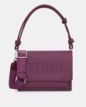 Бордовая сумка через плечо с клапаном и длинной ручкой Tous, бордо