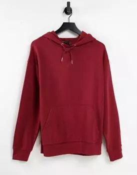 Бордовая толстовка бойфренда оверсайз ASOS DESIGN