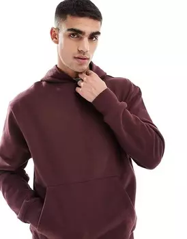 Бордовая толстовка оверсайз премиум-класса ASOS DESIGN плотностью 400 г/м