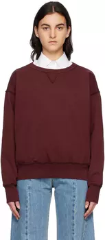 Бордовая толстовка с вышивкой Maison Margiela