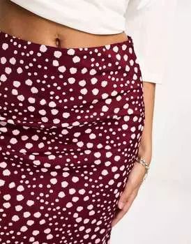 Бордовая юбка миди с точечным принтом Wednesday's Girl