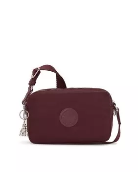 Бордовая женская сумка через плечо на молнии Kipling, бордо