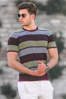 Бордово-красная мужская футболка 5121 MADMEXT