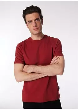 Бордово-красная мужская футболка с круглым вырезом 4B4800000002 Beymen Business, бордо