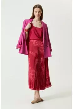 Бордово-красная плиссированная юбка с узором Network, бордовый