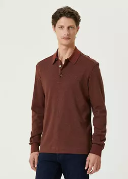 Бордово-красный свитшот с воротником-поло Zegna