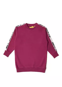 Бордовое черное платье для девочки с детализированным логотипом Off-White