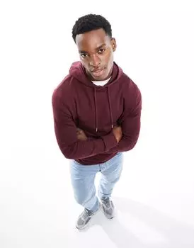 Бордовое худи ASOS DESIGN