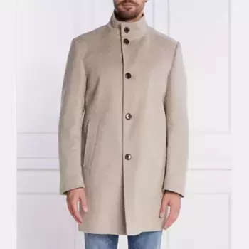 Бордовое шерстяное пальто с добавлением кашемира Joop!, бежевый