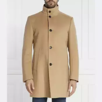 Бордовое шерстяное пальто с добавлением кашемира Joop!, коричневый