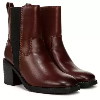 Бордовые ботильоны челси на каблуке Zodiac, коричневый