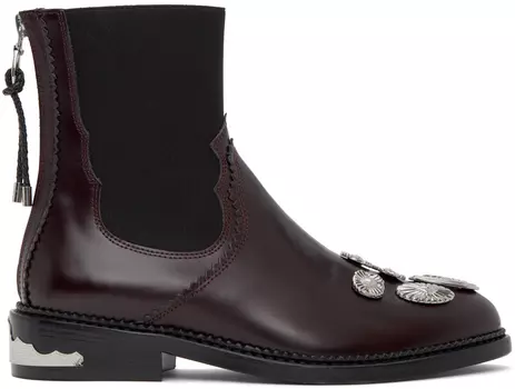 Бордовые ботинки с украшением Toga Pulla