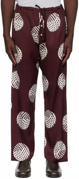 Бордовые брюки с решетчатой сферой Bode