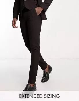 Бордовые брюки-скинни в клетку ASOS DESIGN
