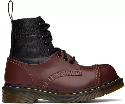 Бордовые и черные ботинки Dr. Martens Edition 1460 Twist ST MM6 Maison Margiela, Oxblood red/Black