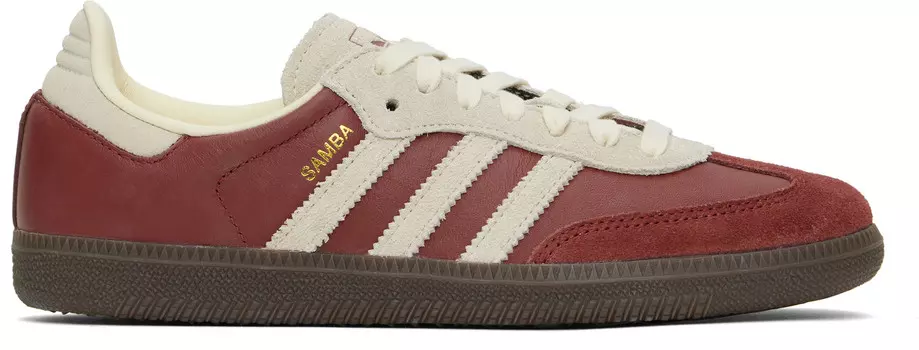 Бордовые и кремово-белые кроссовки Samba OG Adidas Originals