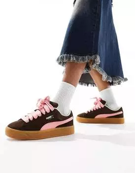 Бордовые и розовые кроссовки PUMA Suede XL