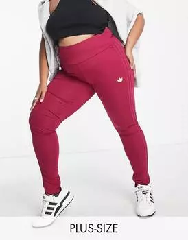 Бордовые леггинсы adidas Originals 'Preppy Varsity' Plus