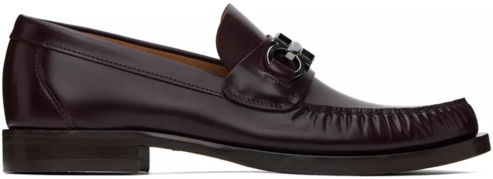 Бордовые лоферы Ferragamo Gancini