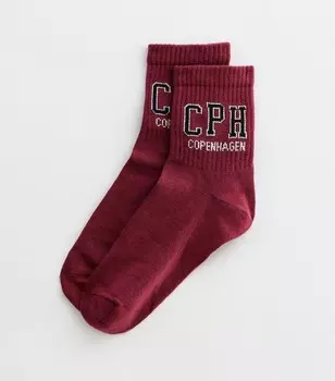 Бордовые носки-tube Copenhagen New Look, бордовый
