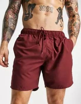 Бордовые плавки ASOS DESIGN