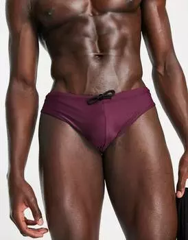 Бордовые плавки с завязками ASOS DESIGN