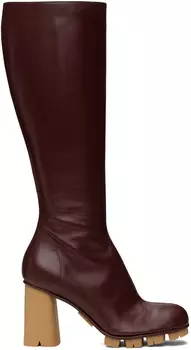 Бордовые прибрежные сапоги Bottega Veneta